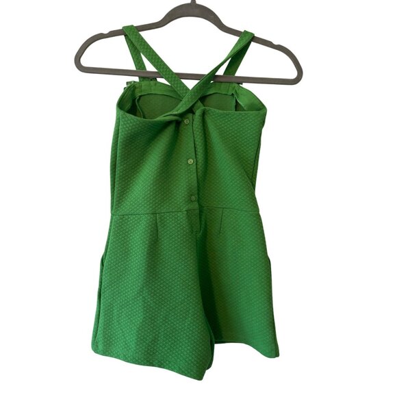 Janie And Jack Green Quilted Gingham Bow Romper Girls Size 8T - Picture 5 of 12
